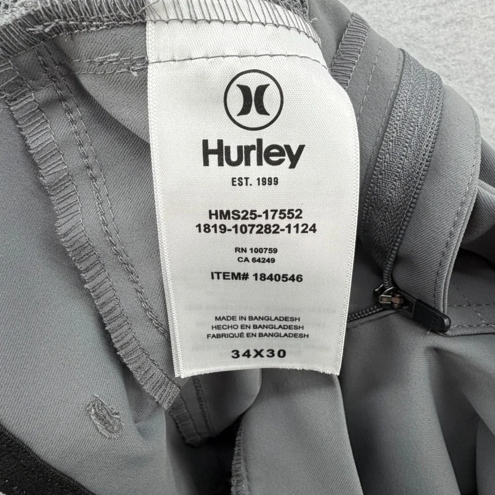 Hurley Dri-FIT Performance Golf Chino Pants Mens‎ 34x30 (36x29) Gray Gorpcore